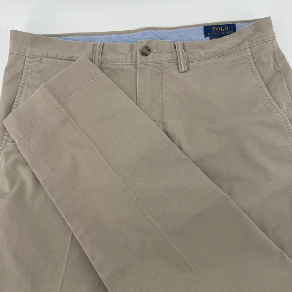 Polo Ralph Lauren Mens Stretch Straight Fit Chino Pants Khaki Tan 32x30